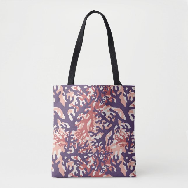 Überschneidende Korallen Lila Red Peach Tasche (Vorderseite)