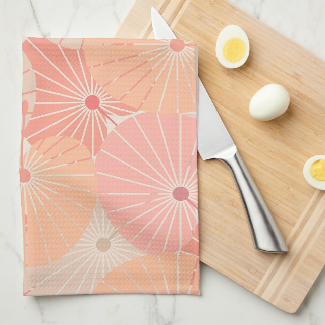 Überschneidungen mit chinesischen Fans Geschirrtuch (Viertel Falte)