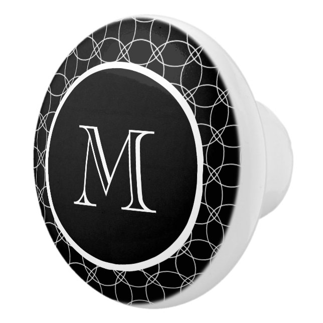Überschneidungen Personalisierte Monogramm Keramikknauf (Rechts)