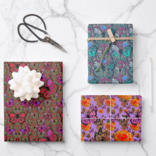 Überschwängliche Schmetterlinge Geschenkpapier Set