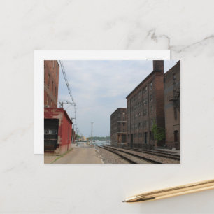 Überschwemmte Gebäude Bahntrasse Burlington, Iowa Postkarte
