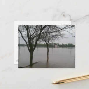 Überschwemmungen in Burlington, Iowa Flusskahn Postkarte