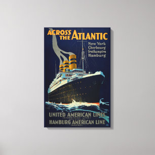 ÜBERSEE LINIENSCHIFF EUROPA AMERIKA LEINWANDDRUCK