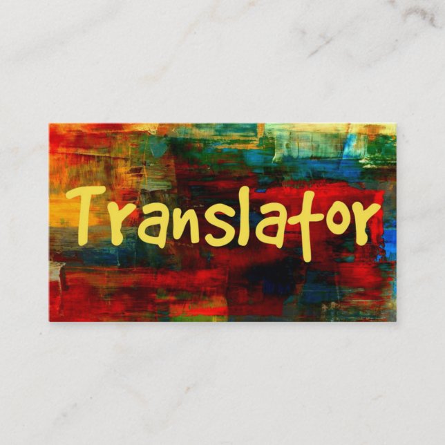 Übersetzer mit Paint Business Card Visitenkarte (Vorderseite)