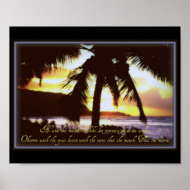 Übersetzte hawaiianische Zitate Poster (Vorne)