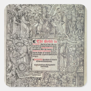 Übersetzung des Großen Englischen auf der Titelsei Quadratischer Aufkleber