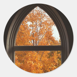 Übersicht der Herbstblätter Runder Aufkleber
