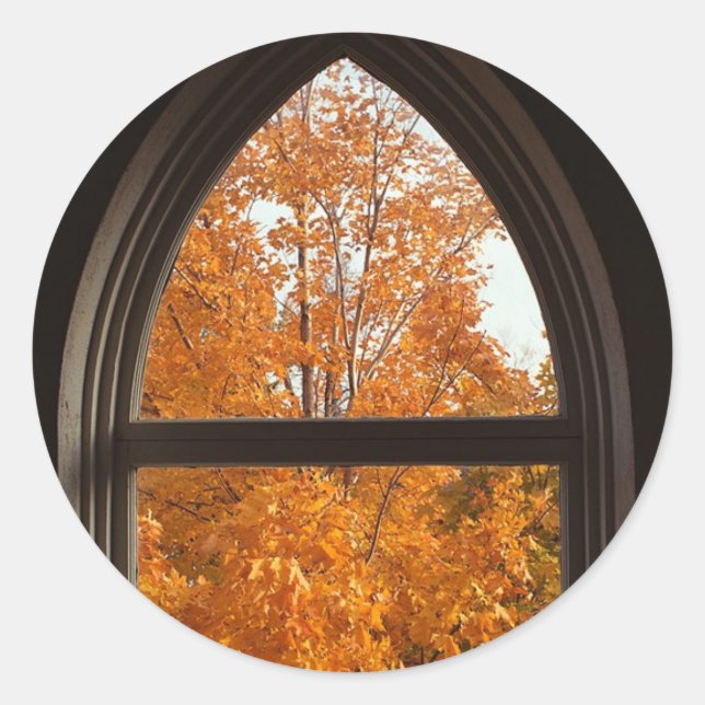 Übersicht der Herbstblätter Runder Aufkleber (Vorderseite)
