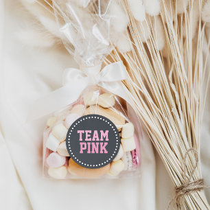 Übersicht über das Baby-Gender-Team Pink Chalkboar Runder Aufkleber