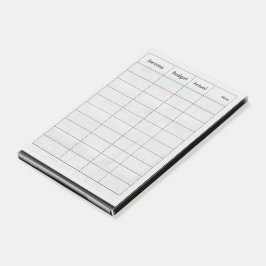 Übersicht über den "Budget Tracker Winter" Post-it Klebezettel