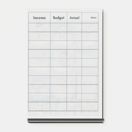 Übersicht über den "Budget Tracker Winter" Post-it Klebezettel