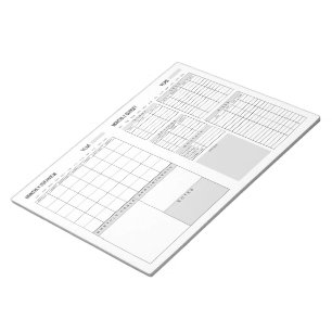 Übersicht über den Monat und monatlicher Budgethau Notizblock
