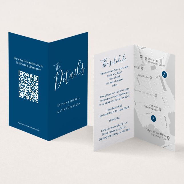 Übersicht über den QR-Code für Hochzeitstag (Innenseite und Außenseite)