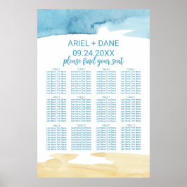 Übersicht über den Sand und die Seebarge Poster