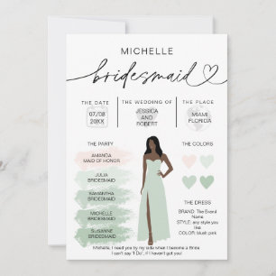 Übersicht über die Farbpalette der Bridesmaid Info Einladung