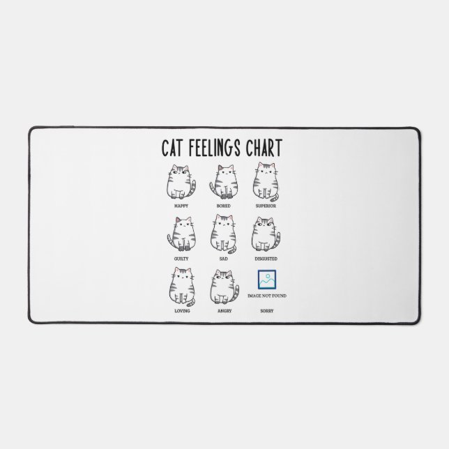 Übersicht über die Gefühle der Katze Schreibtischunterlage (Vorderseite)