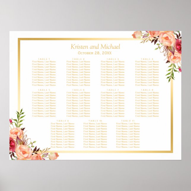 Übersicht über die Hochzeit im Herbst der Goldene  Poster (Vorne)