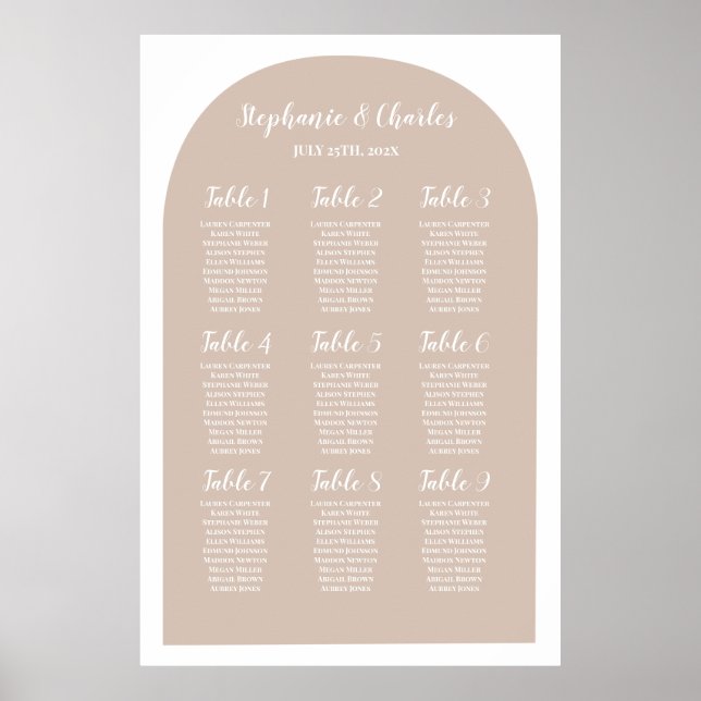 Übersicht über die Hochzeiten Poster (Vorne)