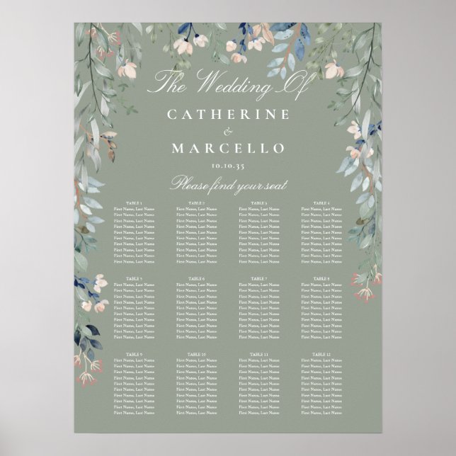 Übersicht über die Hochzeitsplanung der grünen Wil Poster (Vorne)