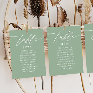 Übersicht über die Hochzeitssitze in der grünen Sc Tischnummer