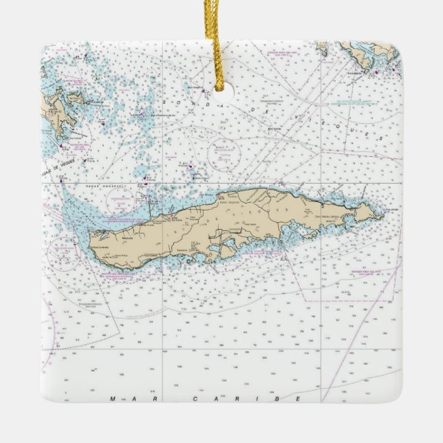 Übersicht über die Isla Vieques Keramikornament (Vorderseite)