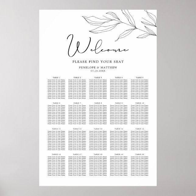 Übersicht über die Leaf-Seekarte der Linie Art Fol Poster (Vorne)