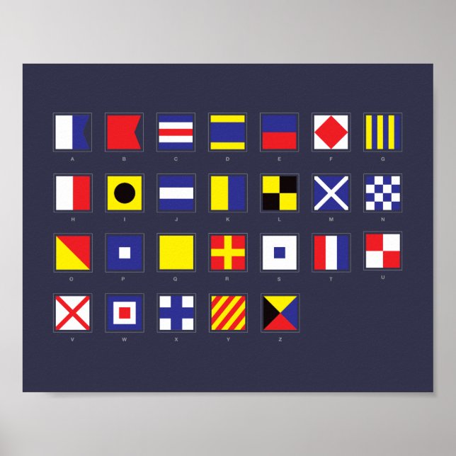Übersicht über die nautische Flagge Poster (Vorne)