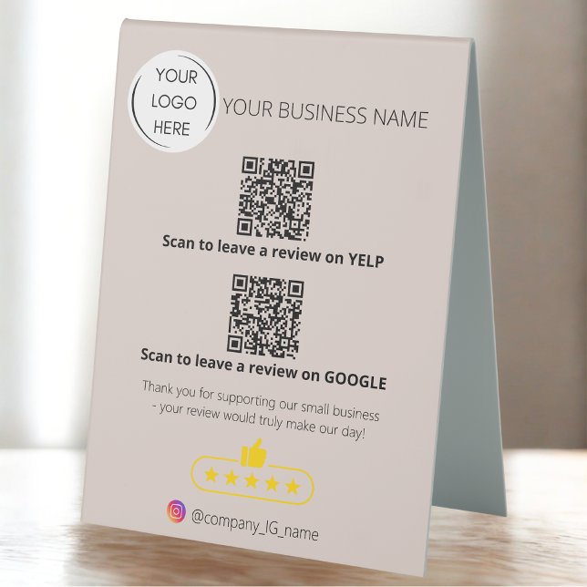 Übersicht über die QR-Code-Geschäftsprüfung GOOGLE Tischaufsteller (Von Creator hochgeladen)