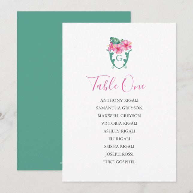 Übersicht über die tropischen Hochzeitstiege Einladung (Vorne/Hinten)