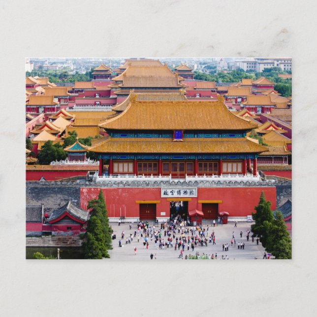 Übersicht über die verbotene Stadt Peking Postkarte (Vorderseite)