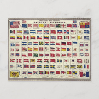 Übersicht über die Vintagen Landesflaggen - 1863 e Postkarte