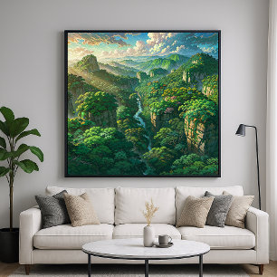 Übersicht über Jungle - Landschaftliche Illustrati Poster