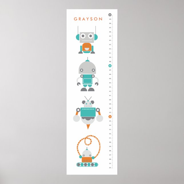 Übersicht über Roboter Kinder mit individuellem Wa Poster (Vorne)
