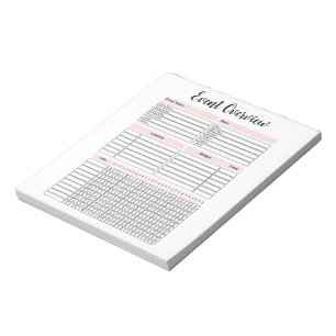 Übersicht zur Ereignisplanung Notizblock