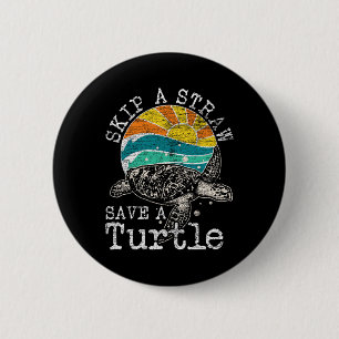 Überspringe einen Strohhalm, der eine Schildkröte Button