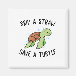 Überspringe einen Strohhalm, Rett eine Schildkröte Magnet