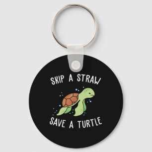 Überspringe einen Strohhalm, Rett eine Schildkröte Schlüsselanhänger