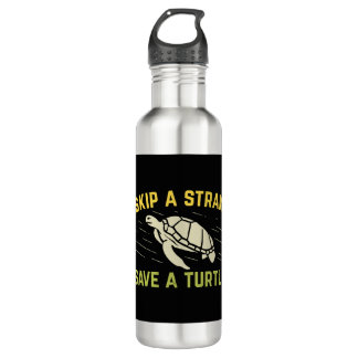 Überspringen Sie einen Strohhalm, der ein Geschenk Edelstahlflasche