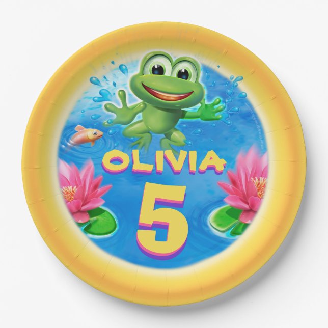 Überspringende Frog CUSTOM Party Platte 3 Zoll. Pappteller (Vorderseite)