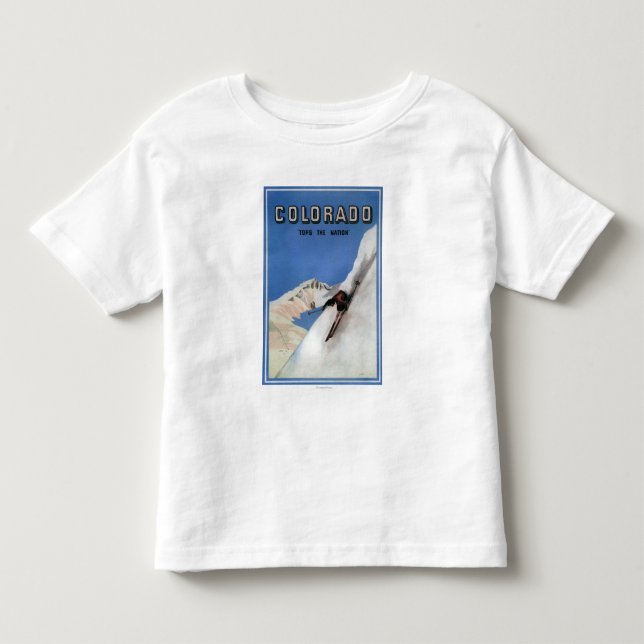 Übersteigt die Nation - Ski fahrendes förderndes Kleinkind T-shirt (Vorderseite)