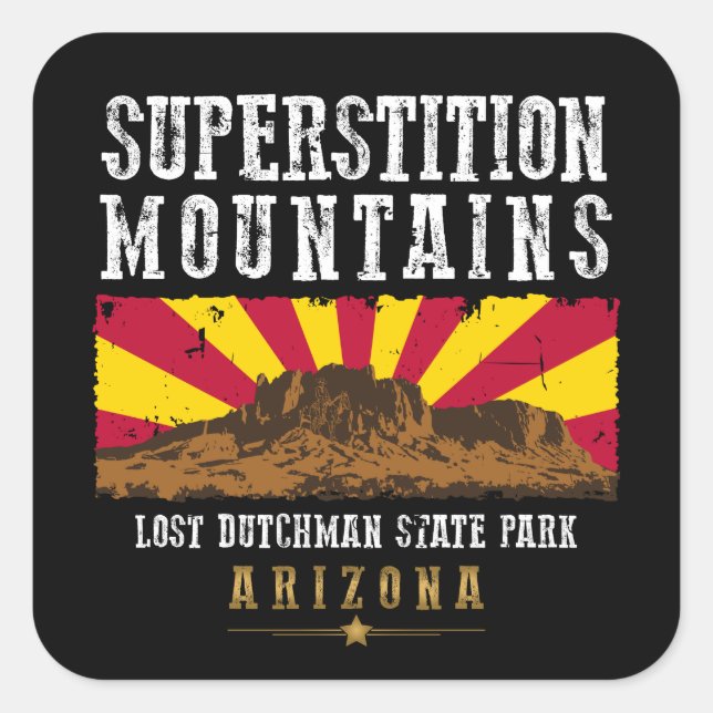 ÜBERSTIEG BERGE ARIZONA QUADRATISCHER AUFKLEBER (Vorderseite)