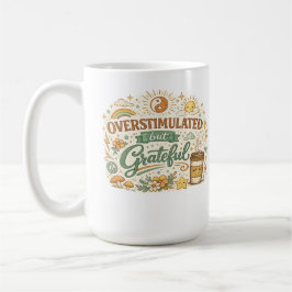 Überstimuliert aber dankbar Retro Boho Kaffeetasse