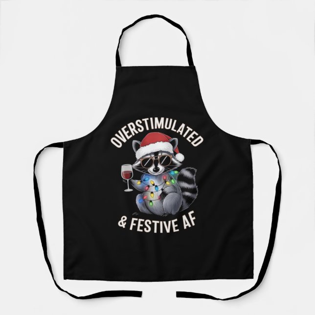Überstimulierter AF Raccoon Espresso Lover Schürze (Vorderseite)