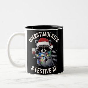 Überstimulierter & Festlicher AF Waschbär Espresso Zweifarbige Tasse
