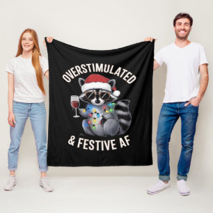 Überstimulierter und festlicher AF-Waschbär-Espres Fleecedecke