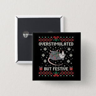 Überstimuliertes aber festliches Possum Weihnachte Button