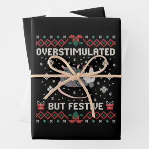Überstimuliertes aber festliches Possum Weihnachte Geschenkpapier Set
