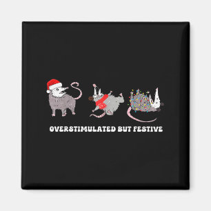 Überstimuliertes aber festliches Possum-Weihnachte Magnet