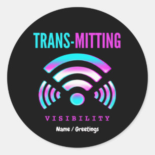 Übertragung von Sichtbarkeit Moderner Fehler Trans Runder Aufkleber