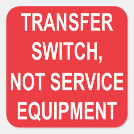 Übertragungsschalter, nicht Service Equipment Labe Quadratischer Aufkleber